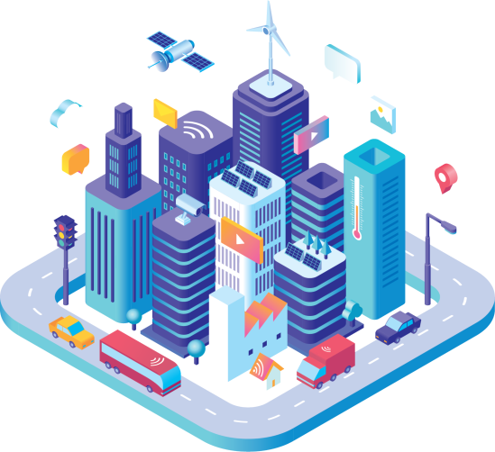Industry permeates the city landscape