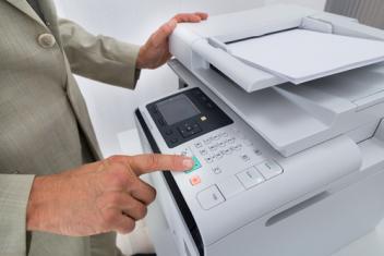 man at printer